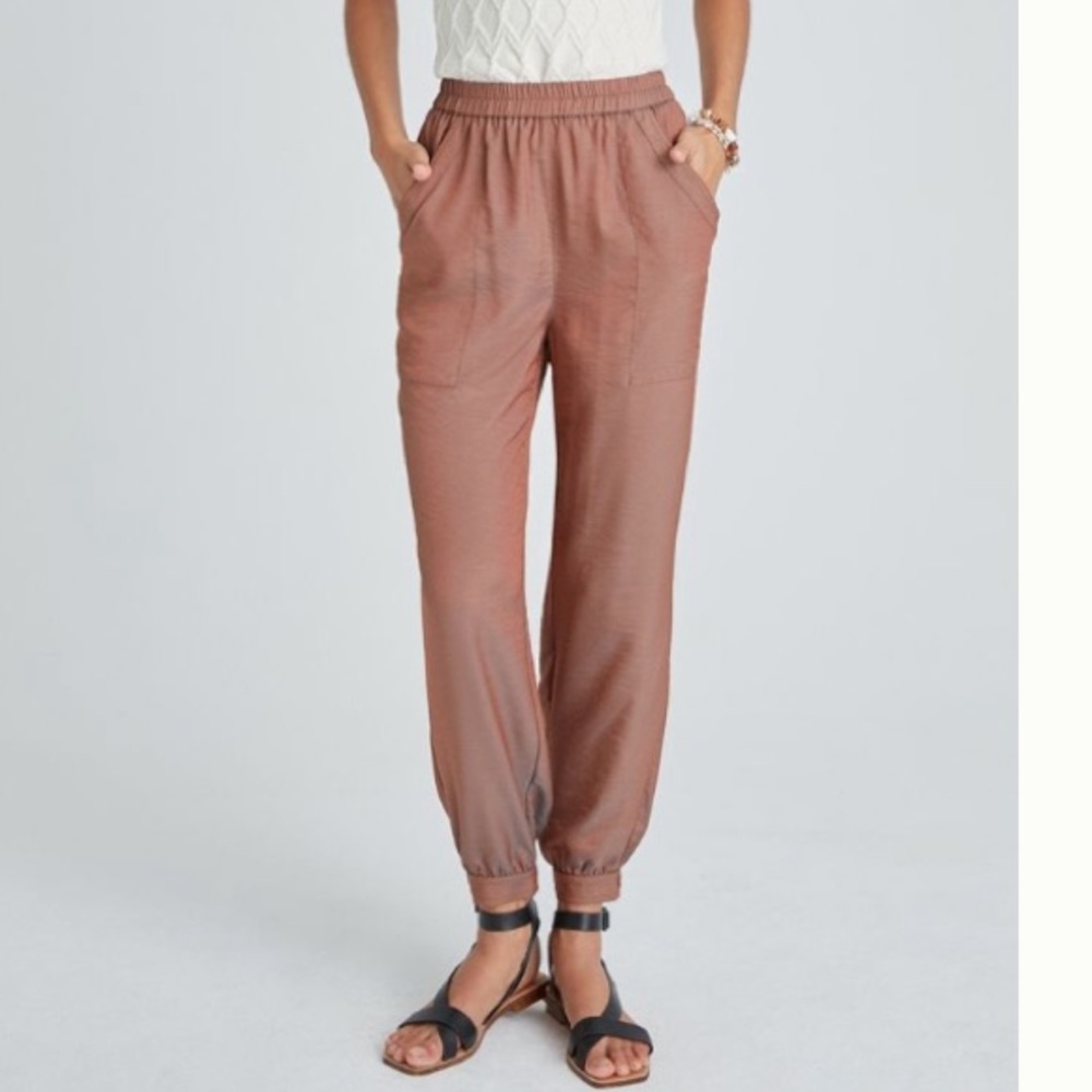 Anthropologie Ellamae Satin Joggers Small NWT